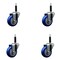 Service Caster 3.5'' SS Blue Poly Wheel Swivel 3/4'' Expanding Stem Caster Set, 4PK SCC-SSEX20S3514-PPUB-BLUE-34-4 - alternate 1